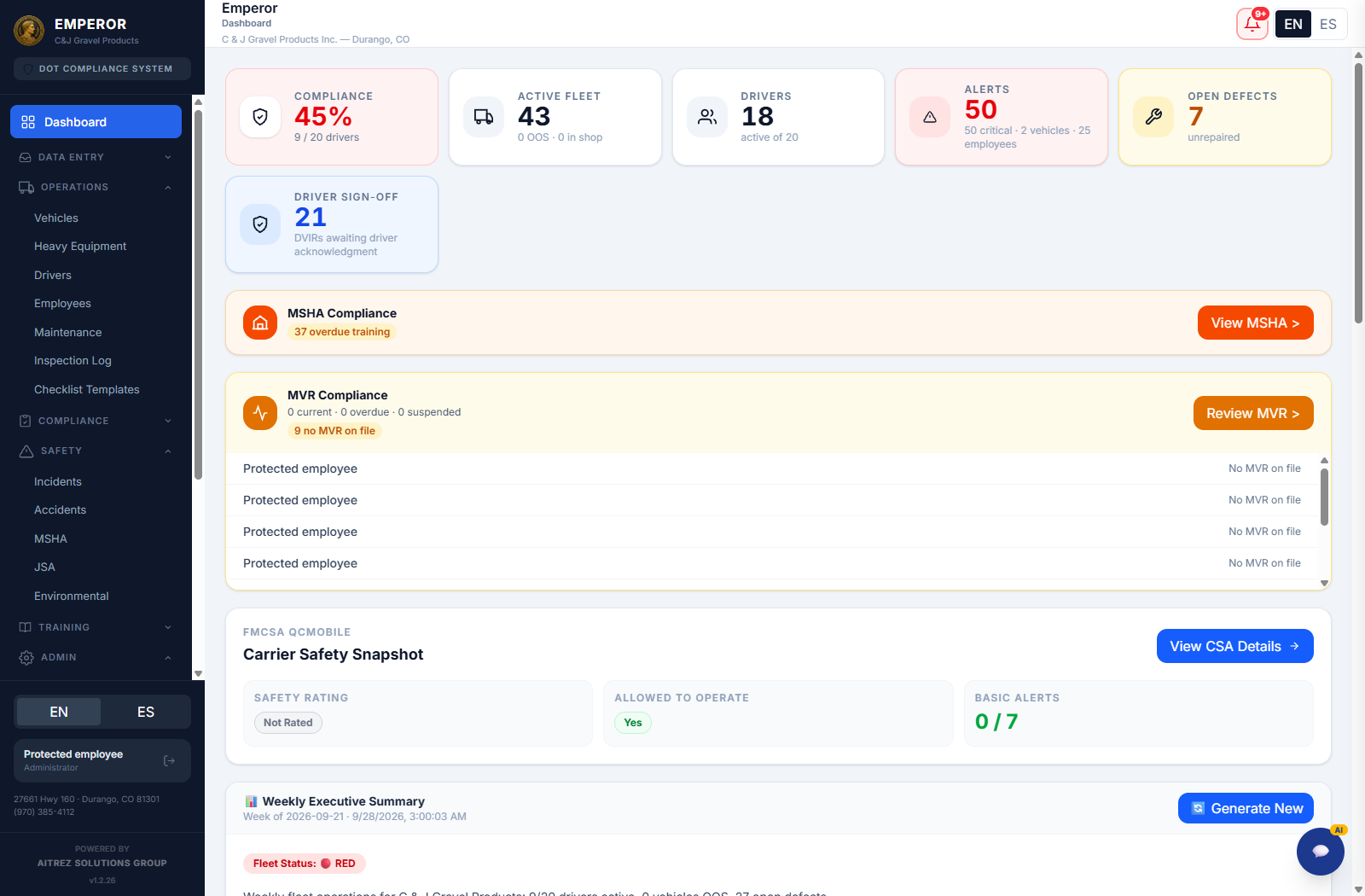 Real Emperor administrator portal